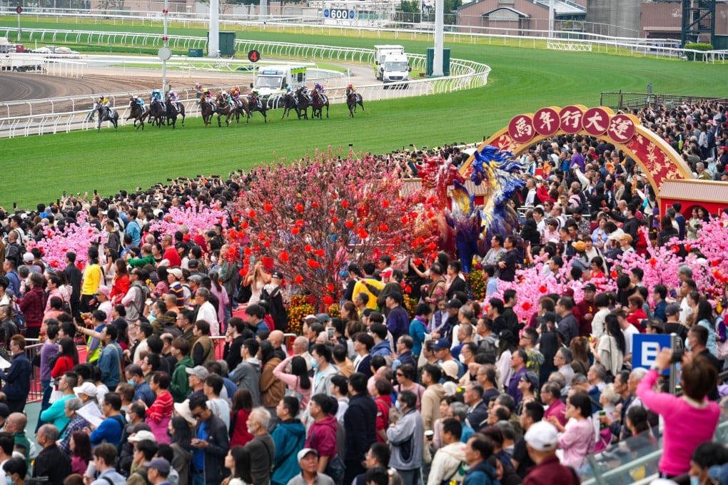 Racegoers and festive atmosphere at Sha Tin